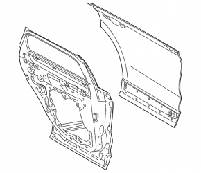 Lincoln Corsair 20-26 rear left door assembly