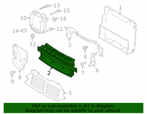 Lower radiator deflector for Land Rover Range Rover Sport 2013-2017 pre-restyling, 3.0, 5.0