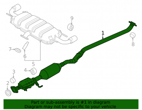 Exhaust line middle section with catalytic converter Mazda CX-50 23-25 2.5