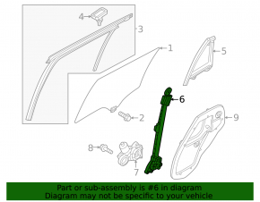 Rear left window lift mechanism for Mazda CX-50 23-25