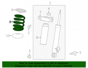 Rear left spring Chevrolet Impala 14-20