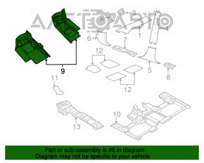 Floor covering front left Dodge Durango 11-15 black
