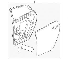 Door bare rear right Chevrolet Volt 16-