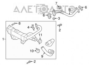 EGR valve tube Kia Niro 17-22 HEV, PHEV short
