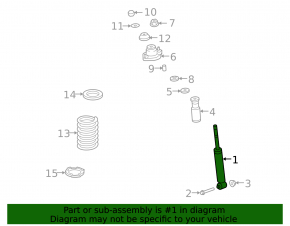 Rear left shock absorber Mitsubishi Outlander 2013 AWD