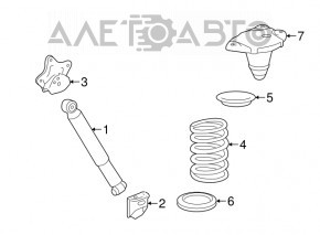 Spring rear left Lexus RX450h 16-22
