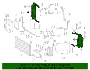 Additional radiator bracket right Audi Q7 16- 3.0T