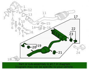 Rear muffler with barrel Audi Q7 16-19 3.0T rusty, dented