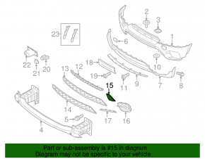 Plug towing hook front bumper left BMW X5 E70 11-13 rest