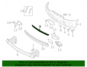 Front bumper grille upper BMW X5 E70 11-13 rest, M Sport