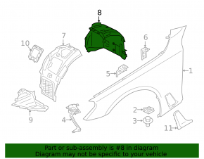 Mudguard front left rear part BMW 7 G11 G12 16-22