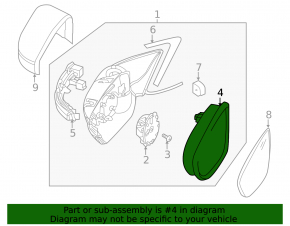 Left mirror housing for VW Jetta 11-18 USA without BSM, for turn signal