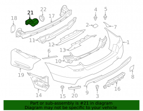 Rear bumper parking sensors, internal, BMW X3 F25 2015-2017