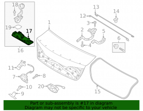 Hyundai Sonata 15-17 trunk release handle with camera button
