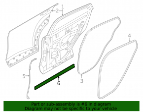 Lower rear right door seal for Nissan Ariya 23-25