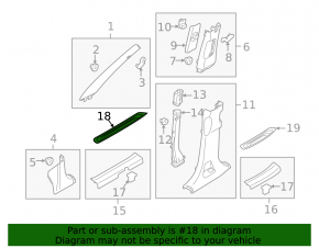 Door sill trim front left outer Kia Sorento 10-15 black