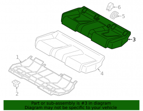 Rear seats, 2nd row, lower part, Audi A3 8V 15-16, 4D leather, black