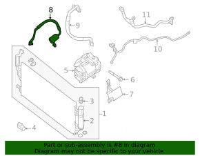 Air conditioning tube condenser-compressor Nissan Leaf 13-17 type 2