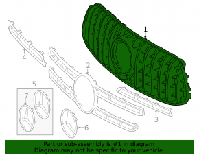 Radiator grill grill Mercedes W167 GLE 24-25