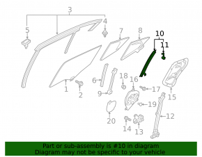 Rear right door glass guide Mazda 3 19- 4d rear