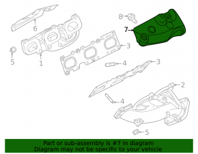 Left manifold guard for Ford Mustang mk6 15-17 3.7