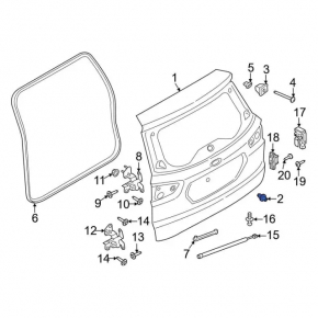Boot door bumper Ford Ecosport 18-22 lower