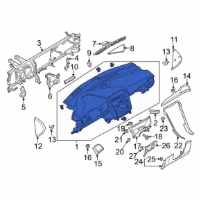 Torpedo front panel without AIRBAG Ford Fusion mk5 13-20