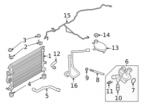 Radiator bracket upper right Lincoln MKC 15-19 plastic