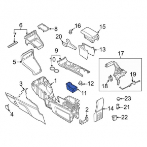 Ford Ecosport 18-22 inner center console armrest box