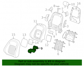Driver's seat back blower assembly for Jaguar F-Pace X761 17-20