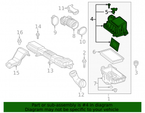Upper air filter housing cover Lexus UX200 19- without flow meter