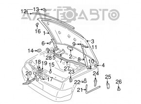 VW CC 13-17 bonnet lock handle interior