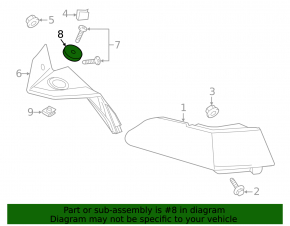 Rear Right Headlight Washer Chevrolet Volt 11-15