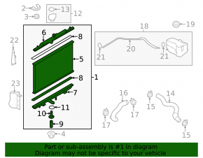 Nissan Rogue 2015 2.5" Water Cooling Radiator