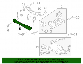 Lower rear left transverse control arm Volvo XC90 16-23
