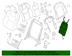 Volvo XC90 16-25 Driver's Seat Lumbar Support Plate
