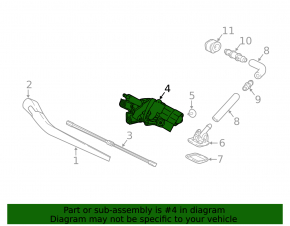 Rear windshield wiper linkage with motor for Volvo XC60 18-25