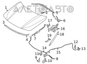 Left hood hinge for BMW X2 F39 18-23