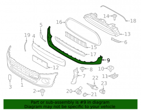 Front bumper lip Mini Cooper F56 3d 14-19 prerest for parking sensors