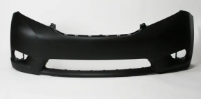 Front bumper bare Toyota Sienna 11-17 red, dented, broken fastener, not factory holes