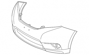 Front bumper bare Toyota Sienna 11-17 red, dented, broken fastener, not factory holes