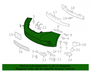 Front bumper bare Toyota Sienna 11-17 red, dented, broken fastener, not factory holes