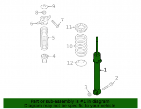 Shock absorber rear left Kia Sorento 16-20 with support