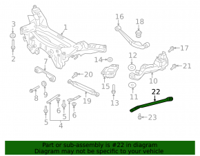 Rear left longitudinal control arm Nissan Rogue 07-12