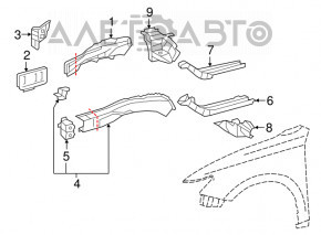 Side member nose left Toyota Avalon 13-18