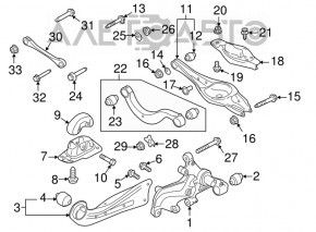 Upper rear left control arm VW Tiguan 18-24