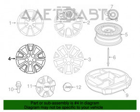 Wheel disk R18 Jeep Cherokee KL 19-22 chrome, light curb