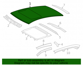 Metal roof for Toyota Camry v50 12-14 USA under the sunroof, on the body