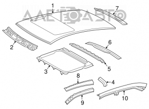 Metal roof for Toyota Camry v50 12-14 USA under the sunroof, on the body