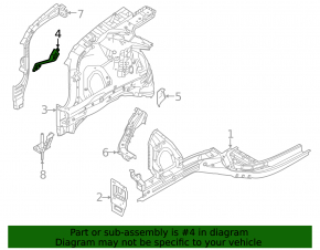 Front right wing bracket Hyundai Sonata 20-23